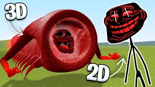 2D TROLLGE vs 3D TROLLGE! (Garry's Mod)