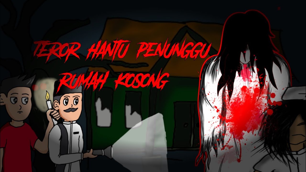 Terror hantu  penunggu rumah  kosong animasi  horror 