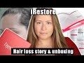 iRestore LASER HAIR GROWTH THERAPY My Hair loss story &amp; Unboxing