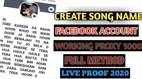 HOW TO MAKE SONG NAME FACEBOOK ACCOUNT FULL EASY METHOD LATEST TRICK 100% WORKING ||