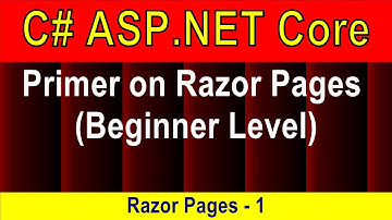 (Beginner Level slow) Primer on Razor Pages (Razor Pages - 1) | ASP.NET Core 5 Tutorial