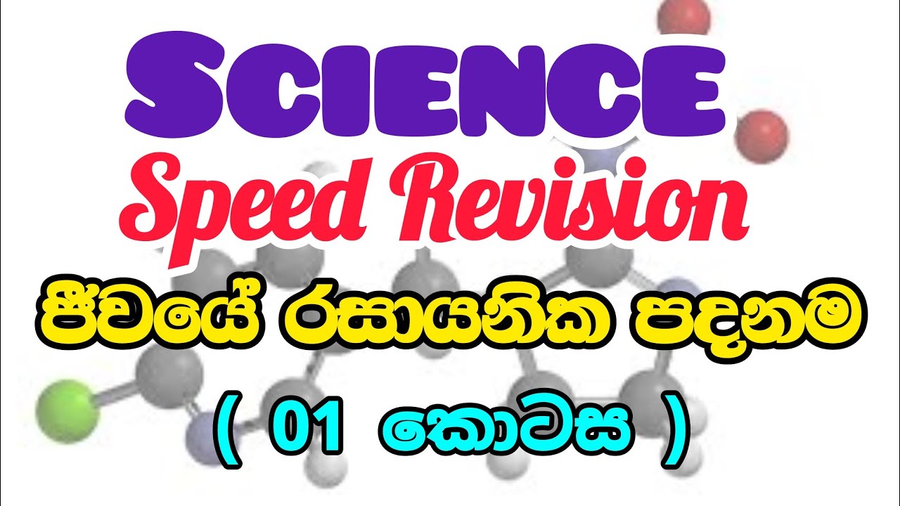Speed Revision ජීවයේ රසායනික පදනම || 01 කොටස || Speed Revision || Day 01 - YouTube