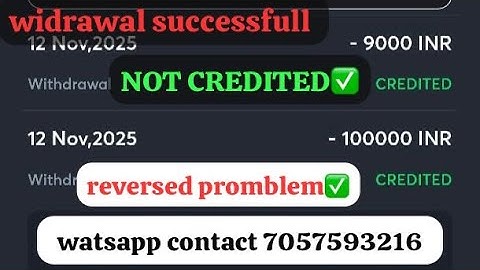 play In Match withdrawal successful but not credit Bank account /reverse playinmatch problem 