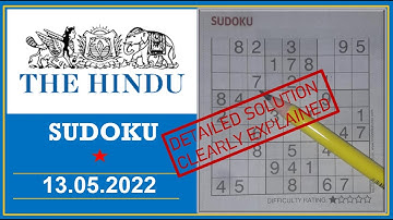 How to Solve 1 Star Hindu  Sudoku May 13, 2022 -  Step By Step Solution