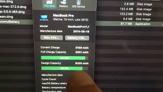 Easy way to Check battery health MacBook Pro 2013.  Use Coconut Battery