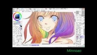 [ Minnoao ] Ume OC Drawing Request [ FrostedPocky ] Speed Paint Paint Tool Sai