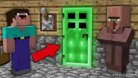 Minecraft NOOB vs PRO  WHY VILLAGER HIDE THIS EMERALD DOOR FROM NOOB Challenge 100 trolling