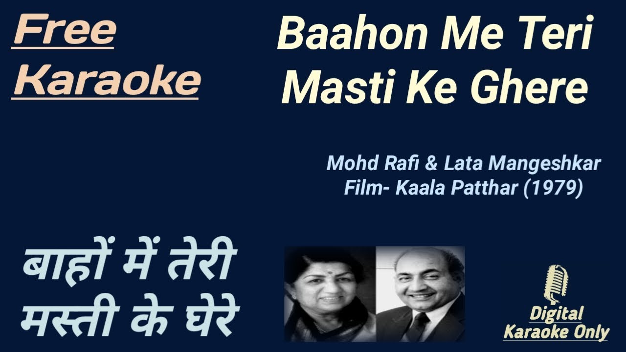 Baahon Me Teri Masti Ke Ghere | Karaoke | HD Karaoke With Lyrics Scrolling