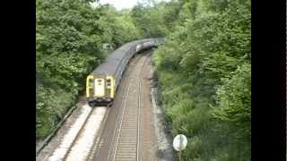 Slam door trains near Wadhurst on the Hastings Line, 2002