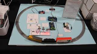 N and HO scale train electronic accessories seen Golden Spike train show