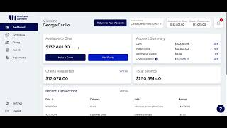 Advisor Facing Demo of the UI Charitable Portal