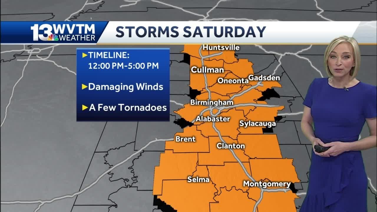 Severe storms, tornadoes possible in central Alabama - YouTube
