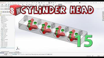 Project 02: V8 Engine - 15. Cylinder Head - Solidworks Tutorial