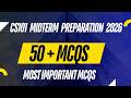 CS101 Midterm preparation 2026 | Most important 50 + MCQs | complete preparation