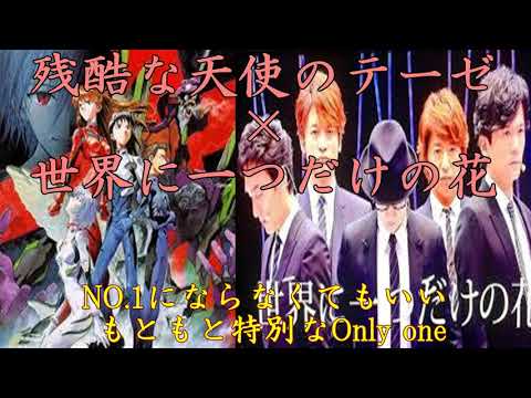 【替え歌演奏】残酷な天使のテーゼ×世界に一つだけの花　キー+6入れてみた （歌詞付き）