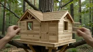 I Built a Tiny Treehouse From Scratch  | Hyper-Realistic Miniature DIY Construction Timelapse
