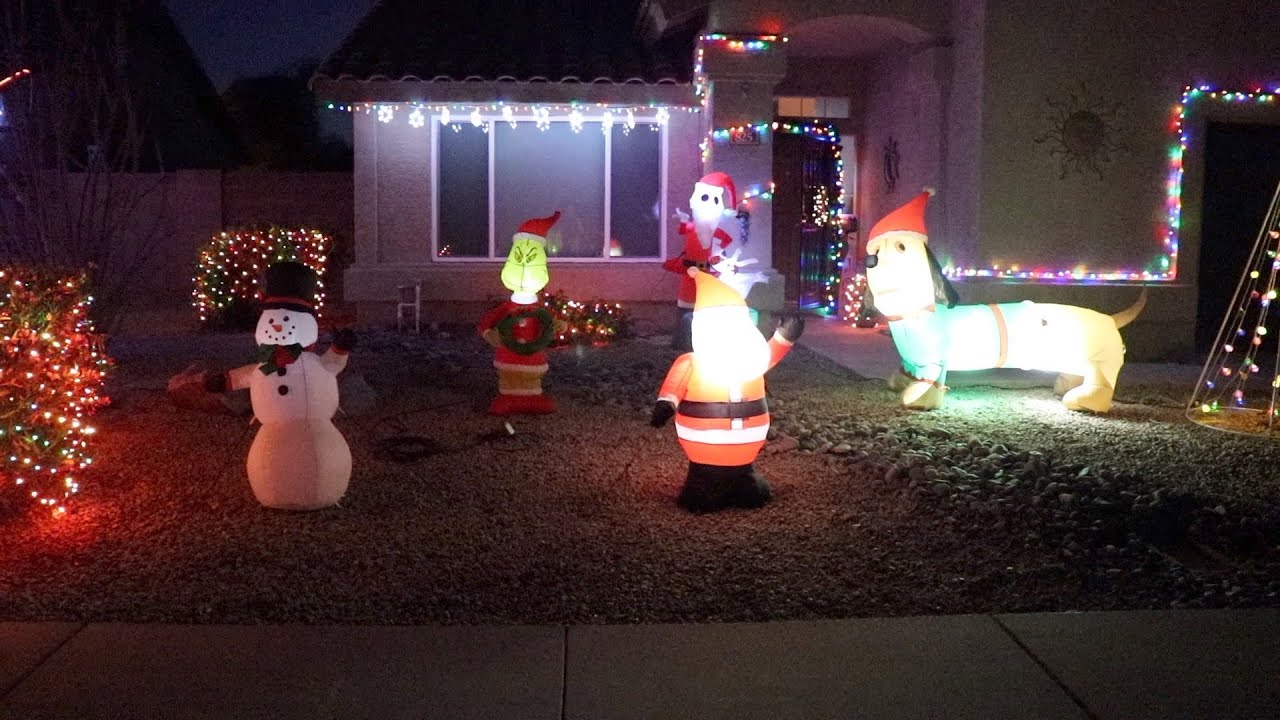 Christmas Inflatable Light Change YouTube
