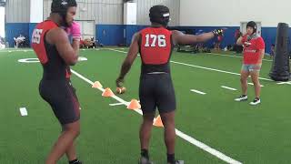 RB/LB blitz pick up drill 2022 Showcase Football Southwest Regional.