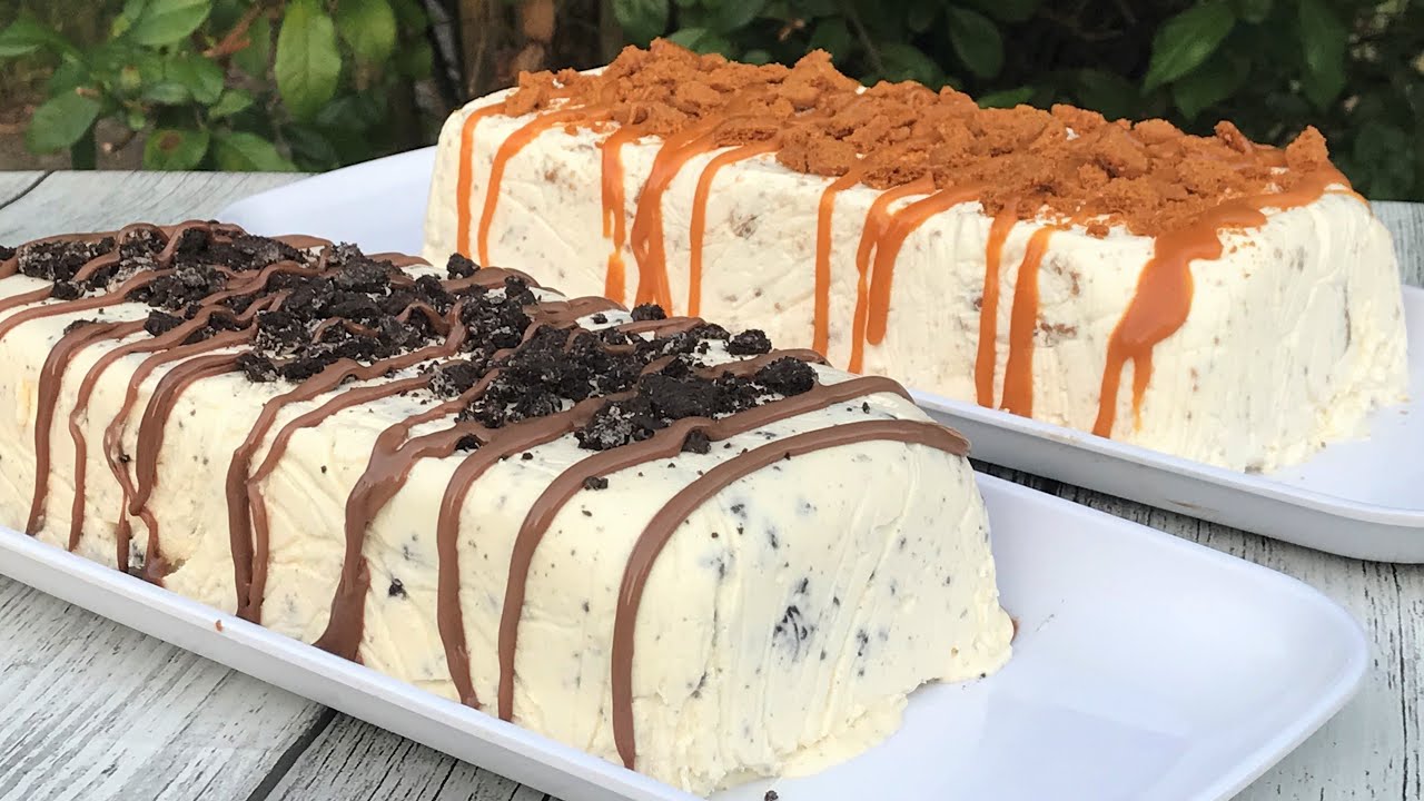 آيس كريم  رائع ، بوظة بمكونين فقط  بنكهة الأوريو و اللوتس