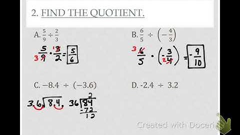 2.5 Dividing Rational Numbers