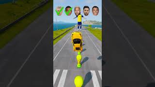 Cristiano Ronaldo vs Messi car jump challenge 🥳 #ronaldo #messi #trending #viral #youtube #shorts