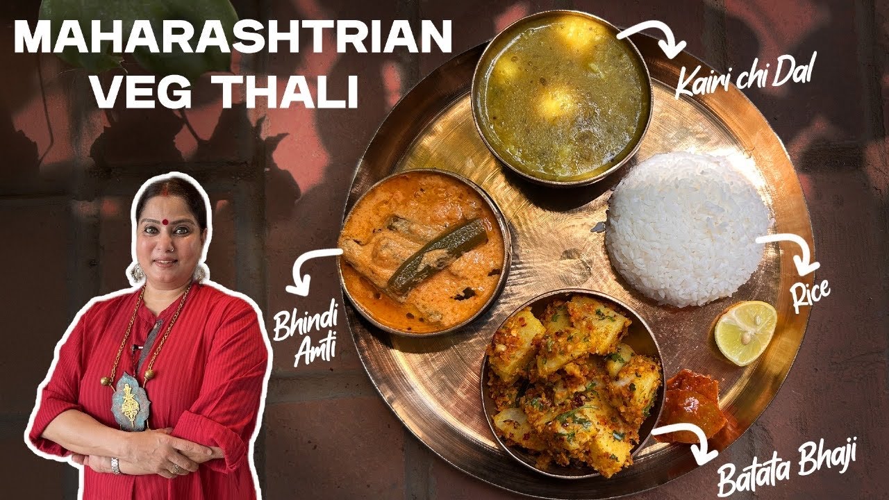 Maharashtrian Veg Thali Recipes You Need to Try NOW - Kairi Chi Dal, Bhindi Amti, & Batata Bhaji