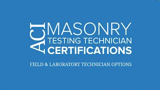 ACI Masonry Technician Certification