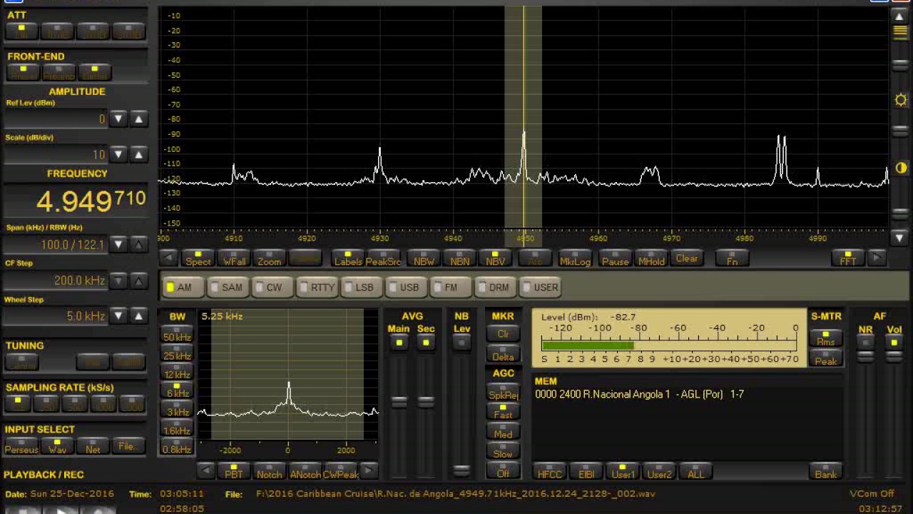 Radio Nacional de Angola (Angola) 4949.71kHz 12/25/16 0300UTC News