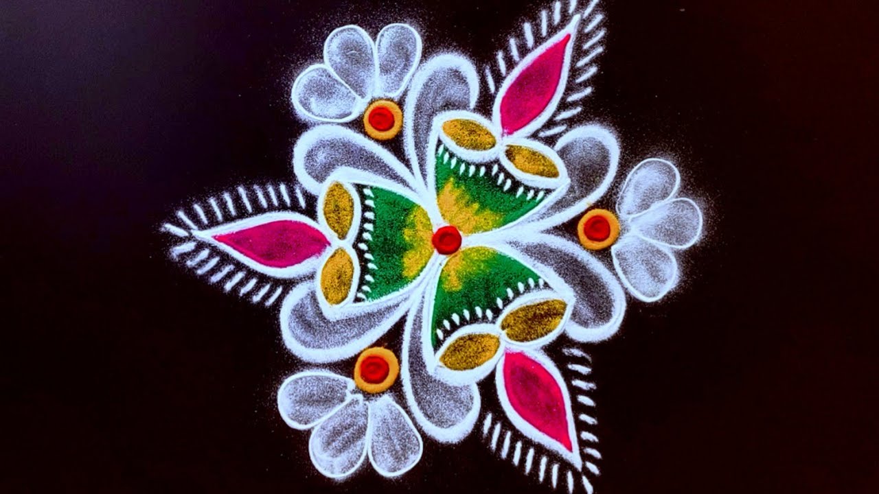 மிகவும் அழகான 3 குட்டி குட்டி மினி ரங்கோலி கோலங்கள் ♥️ vilakku kolam designs ♥️ diya rangoli kolam