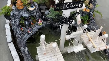 Hòn non bộ và guồng nước