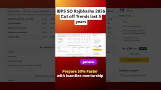 IBPS SO Rajbhasha 2026 Cut off Trends last 5 years #competitiveexams #examstrategy