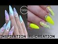 SCULPTED ALMOND NAILS | NEON YELLOW GLITTERBELS | INSPIRED BY VINCENT NAILS