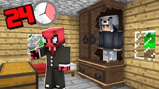 FERİTED'İN EVİNDE 24 SAAT SAKLANDIM 😱 - Minecraft