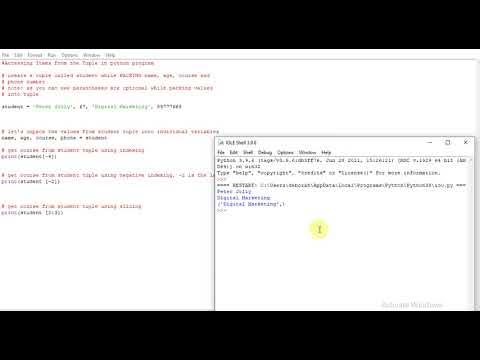 Accessing Items From the Tuple in python program - YouTube