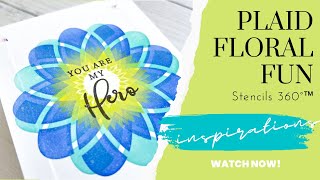 Plaid Floral Fun Stencils 360°™ Inspirations - Same Background, Two Different Card Styles