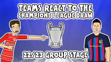 🏆TEAMS REACT TO THE UCL GROUP STAGE DRAW 22/23🏆 (Champions League Parody)