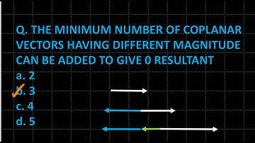 Q Minimum Number Of Coplanar Vectors Having Different Magnitude  Can Be Added To Give 0 Resultant