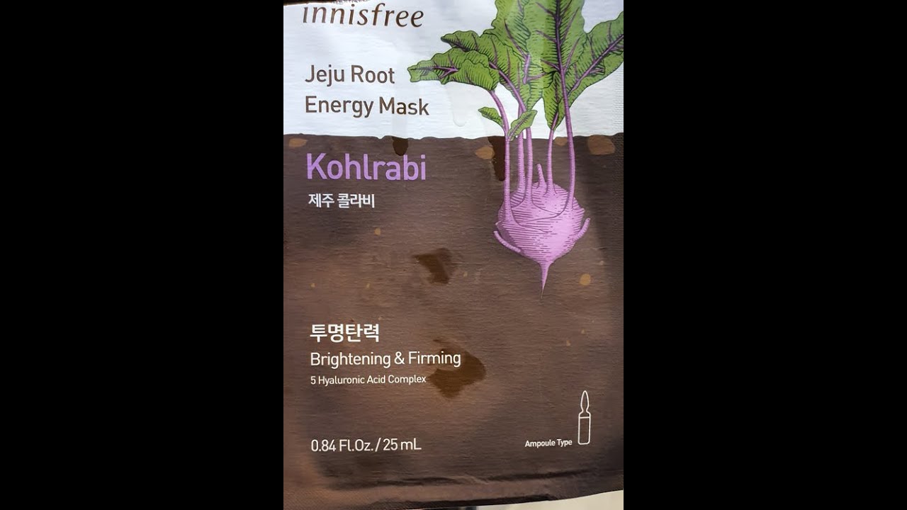 Innisfree Jeju Root Energy Mask Sheet Kohlrabi Trial and Review YouTube