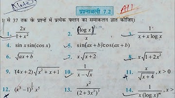 Class 12th maths l prashnawali 7.2 l NCERT l Solution l Chapter 7 l integration l one shot Aapka pat