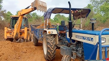 JCB 3dx Xpert Loading Mud Trolley | Eicher 380 | Swaraj 745 FE | john deere 5039 D | #jcb #tractor