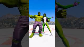 HULK SAVES SHE-HULK FROM RHINO! (GTA V SHORTS) HULK vs RHINO! #gta5 #shorts #594