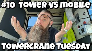 Pros and cons to running tower cranes and mobile cranes!￼ Tower crane Tuesday￼