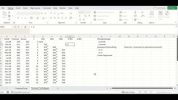 Forecasting techniques using Excel