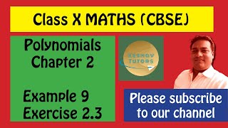 Chapter 2 Polynomial Example 9 class, 10 Maths, NCERT