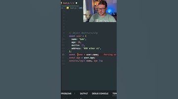 Clean up your code using object destructuring in Javascript #shorts