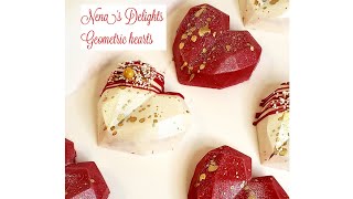 Geometric chocolate hearts