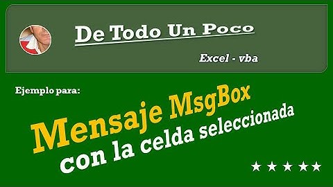 MsgBox que informa de las celdas seleccionadas