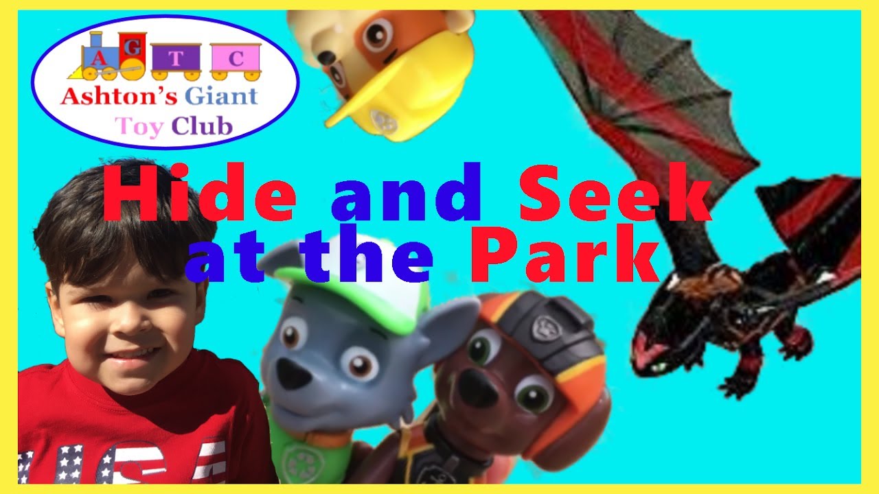 KID PLAYS HIDE AND SEEK AT THE PLAYGROUND WITH PAW PATROL FAMILY FUN ...