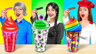 Wednesday vs Grandma Cooking Challenge | Food Situations & Easy Secret Hacks by X-Challenge