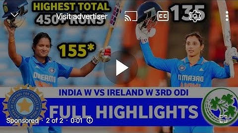 India Vs Ireland Womens 3rd ODI Match Highlights 2025 | INDIA W VS IRE W ODI Match Highlights